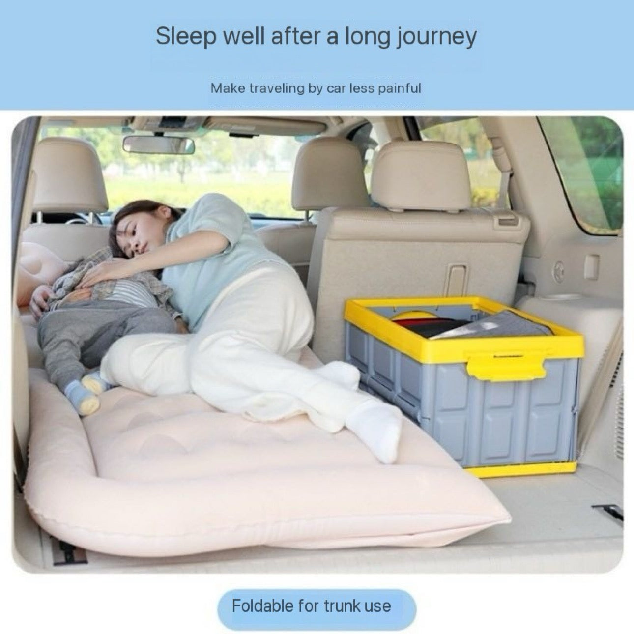 Comfortable PVC Flocking Sleeping Inflatable Car Air Bed Travel/Camping/Outdoor Mattress
