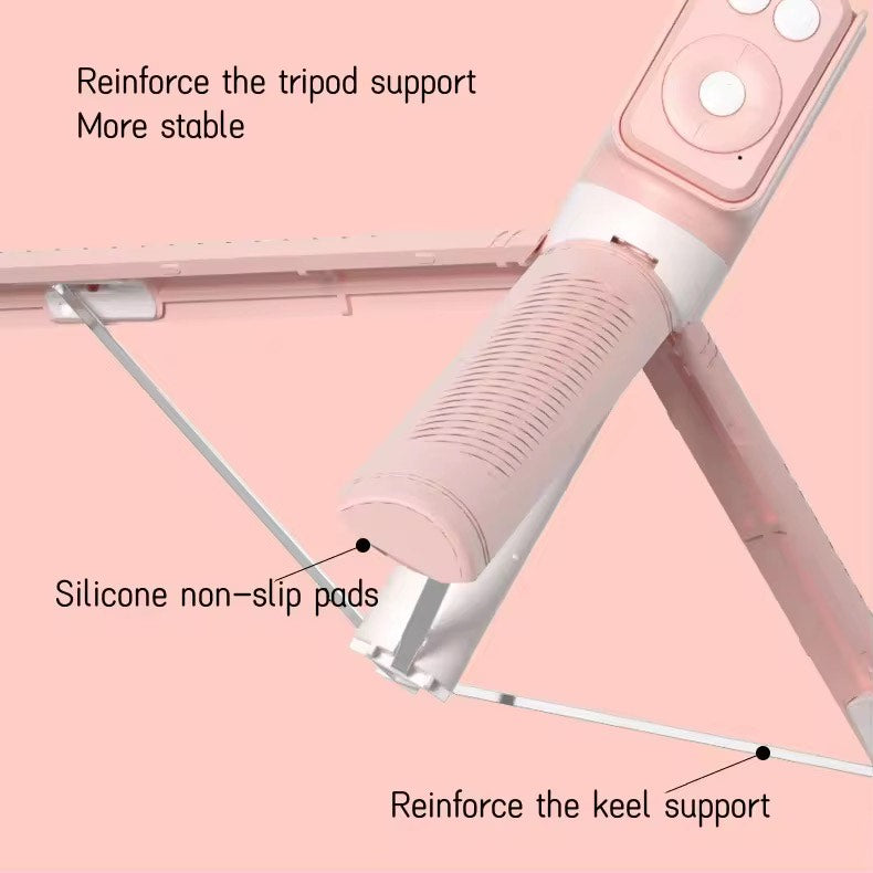 Super Premium 1.7 Meter Tall Tripod with Selfie - Portable Yet Stylish 4 in 1 Wireless Compatible Selfie Stick Double LED Ring Light Extendable Handheld Live Tripod Camera Stand For I phone Android Lightweight space saver indoor Outdoor Travel Must  Have