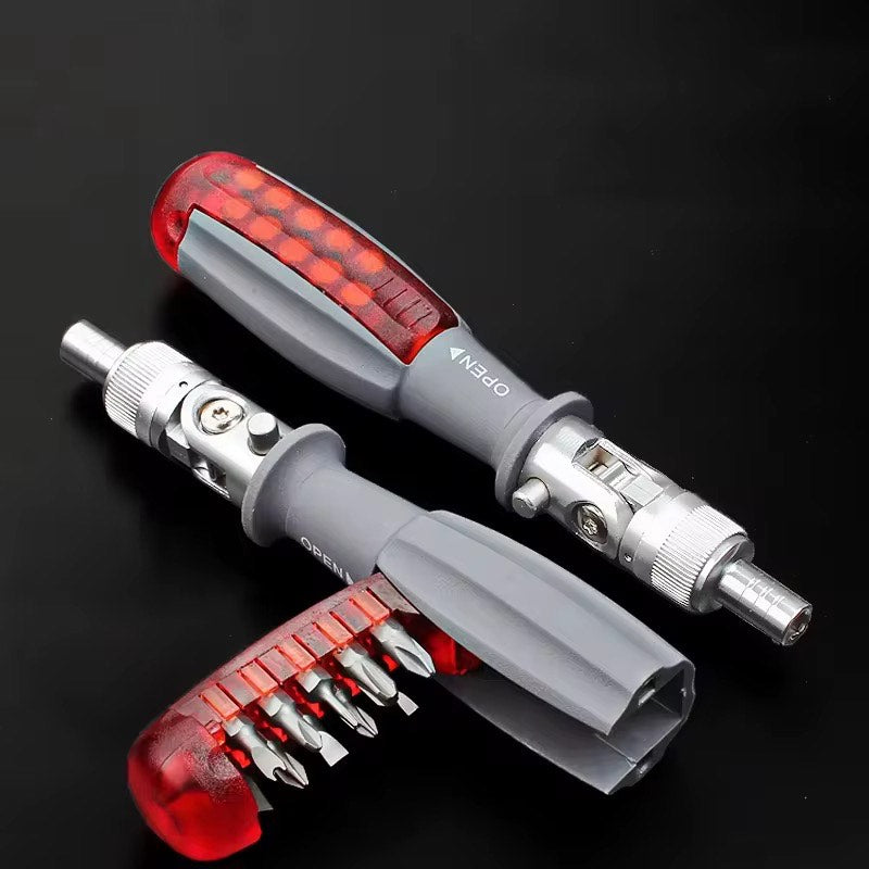 Super Premium 10 in 1 Multifunctional Ratchet Tool Screwdriver 180 Degree Inside Hexagon Adjustable Angle Mini Rapid Ratchet