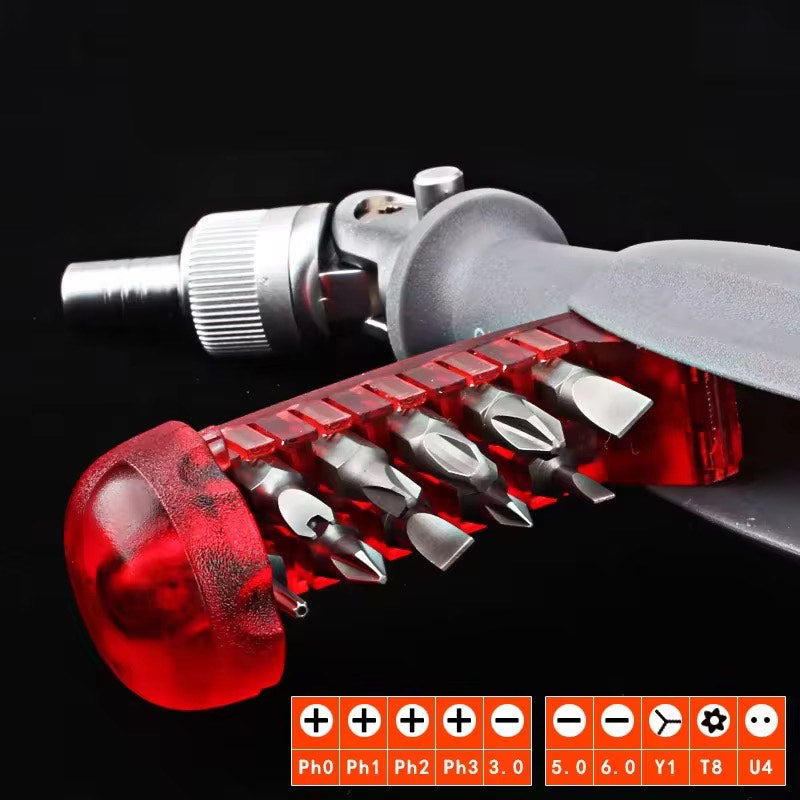 Super Premium 10 in 1 Multifunctional Ratchet Tool Screwdriver 180 Degree Inside Hexagon Adjustable Angle Mini Rapid Ratchet
