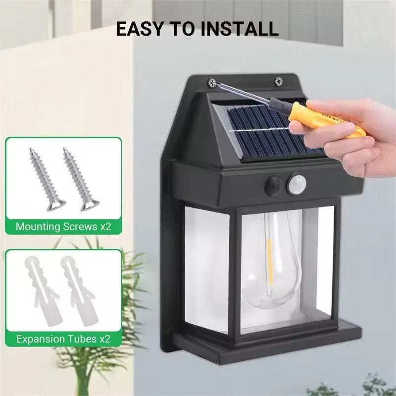 Solar Wall Lights Sensor Light Outdoor Travel Trekking Camping Picnic 10 Lumen Solar Powered Solar Light Tungsten Filament Lamp Outdoor Warm Lighting Waterproof