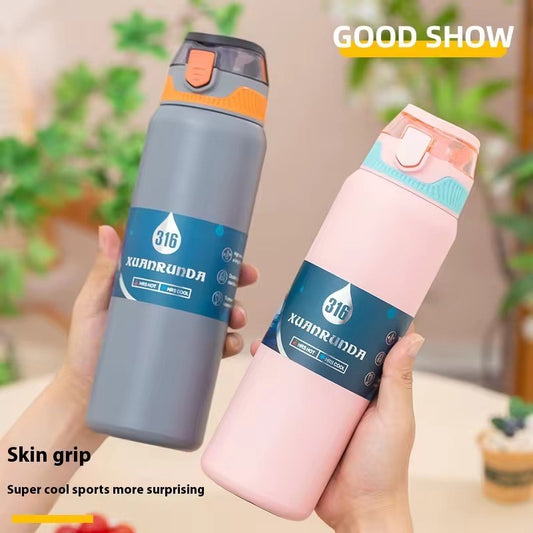 850 ML Travel Bottle  Stainless Steel thermos Cup high-Value Dual Drinking Vacuum Water Suction For Students Traveller Office Camping Outdoor Activities Perfect For Hot and Cold Travel Must Have