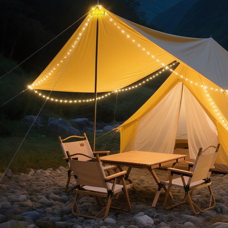 Camping Ambient LED String Lights 8 Meter Fairy Lights | Rotating Storage Waterproof USB Rechargeable Tent Decoration Light