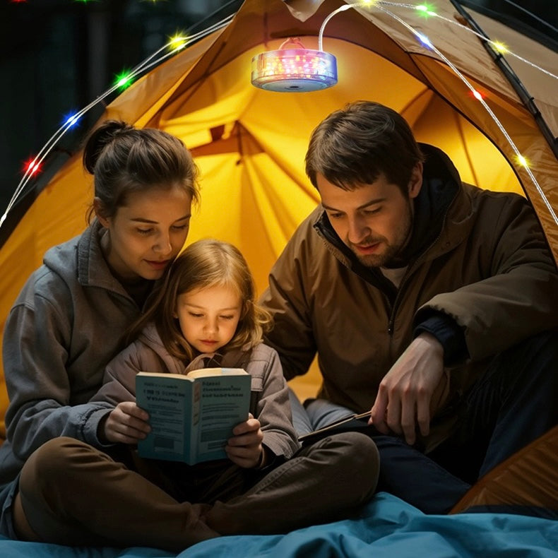 Camping Ambient LED String Lights 8 Meter Fairy Lights | Rotating Storage Waterproof USB Rechargeable Tent Decoration Light
