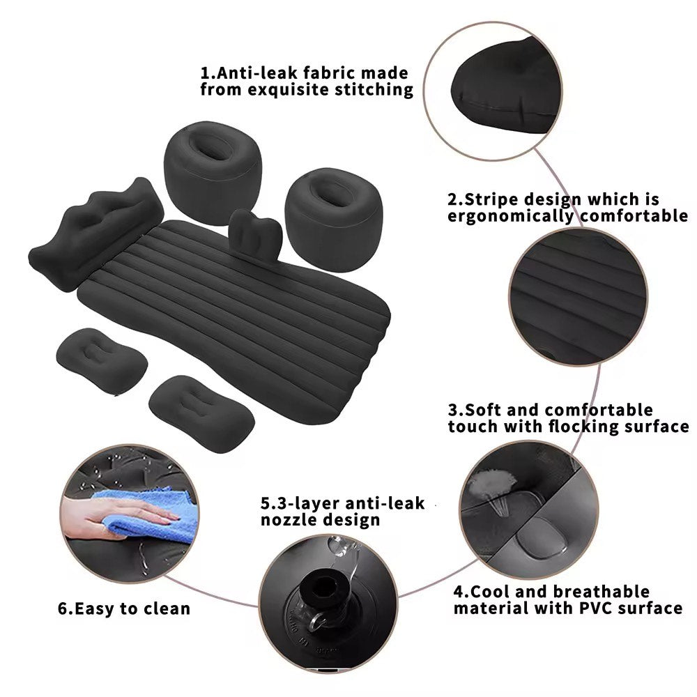 Comfortable PVC Flocking Sleeping Inflatable Car Air Bed Travel/Camping/Outdoor Mattress