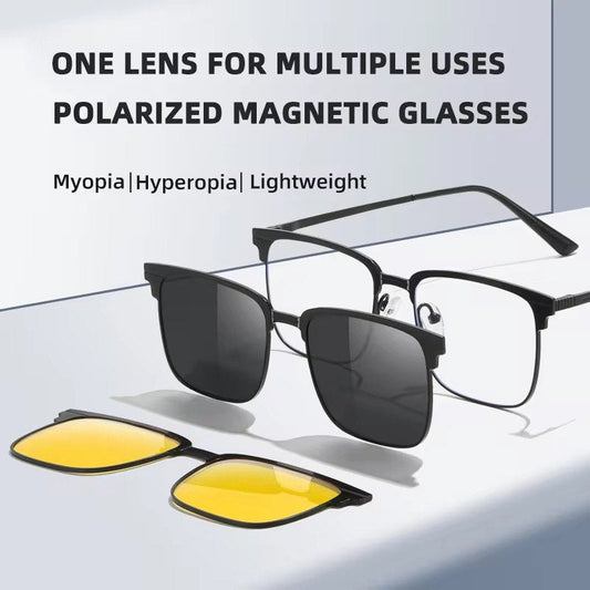 New 3 in 1 Magnetic Clip On Sunglasses With UV Ray Protection Polarized Anti Blue Light Sunglasses Perfect For Outing Such As Camping Trekking Picnic As Well As Daily Hangout