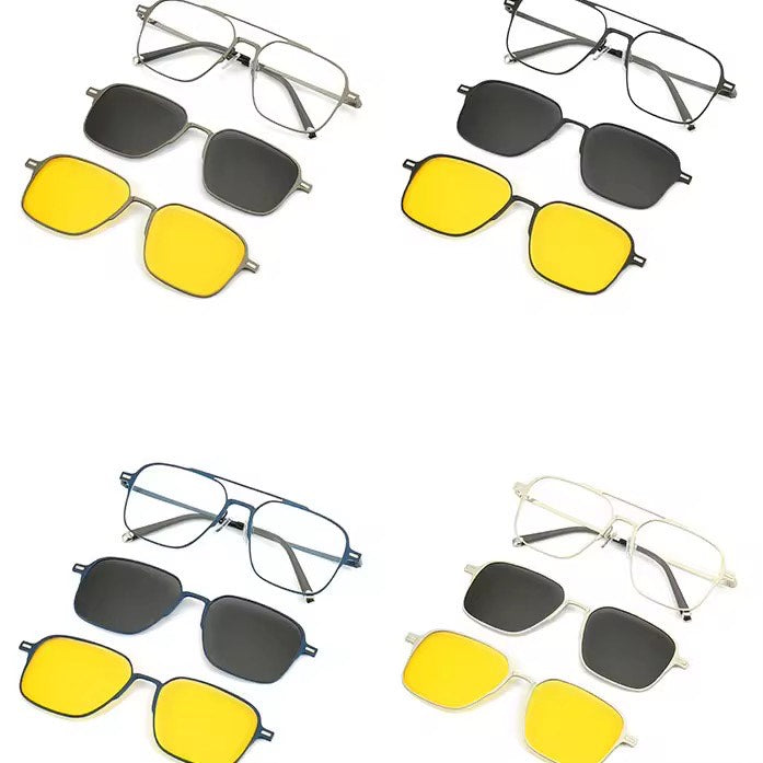 New 3 in 1 Magnetic Clip On Sunglasses With UV Ray Protection Polarized Anti Blue Light Sunglasses Perfect For Outing Such As Camping Trekking Picnic As Well As Daily Hangout