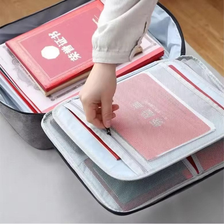 Multi-layer Certificate Document Holder Multipurpose Storage Bags Portable Passport Storage Waterproof Bag With Lock
