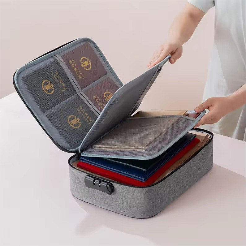 Multi-layer Certificate Document Holder Multipurpose Storage Bags Portable Passport Storage Waterproof Bag With Lock