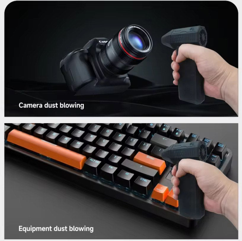 Super Hurricane Blower + Vacuum 💨 140,000 RPM High-Speed — Multifunctional Mini Air Blower for PC, Car Detailing, BBQ Camping Firestarting & Handheld Drying with Adjustable Wind Speeds Portable Hair Dryer - Camping BBQ Fire 5 in 1 use Machine