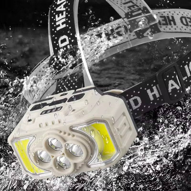 Super Bright Trekking Headlights XPE LED HeadLamp 5 Modes Motion Sensor Waterproof Headlight Farming Camping Red/White- Light Type C USB Head Lamp