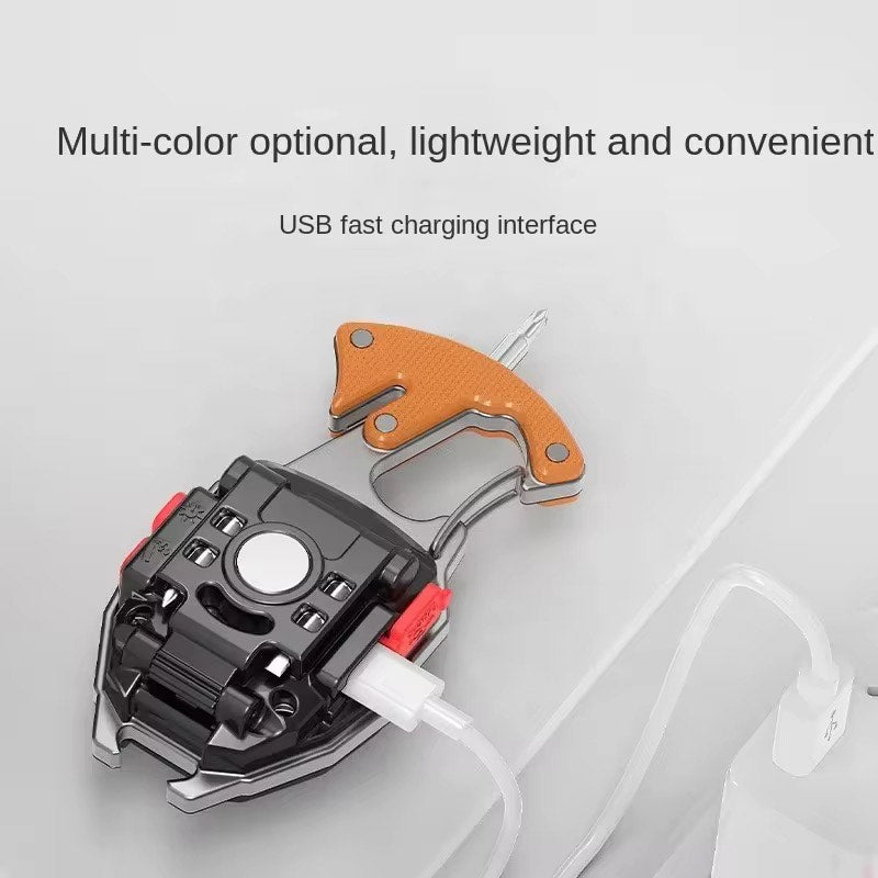 Multifunctional Portable USB Mini Keychain COB Work Lights Steam Repair Light Emergency Camping Light with Bottle Opener Electric Cigarette Lighter Rechargeable Torch Light