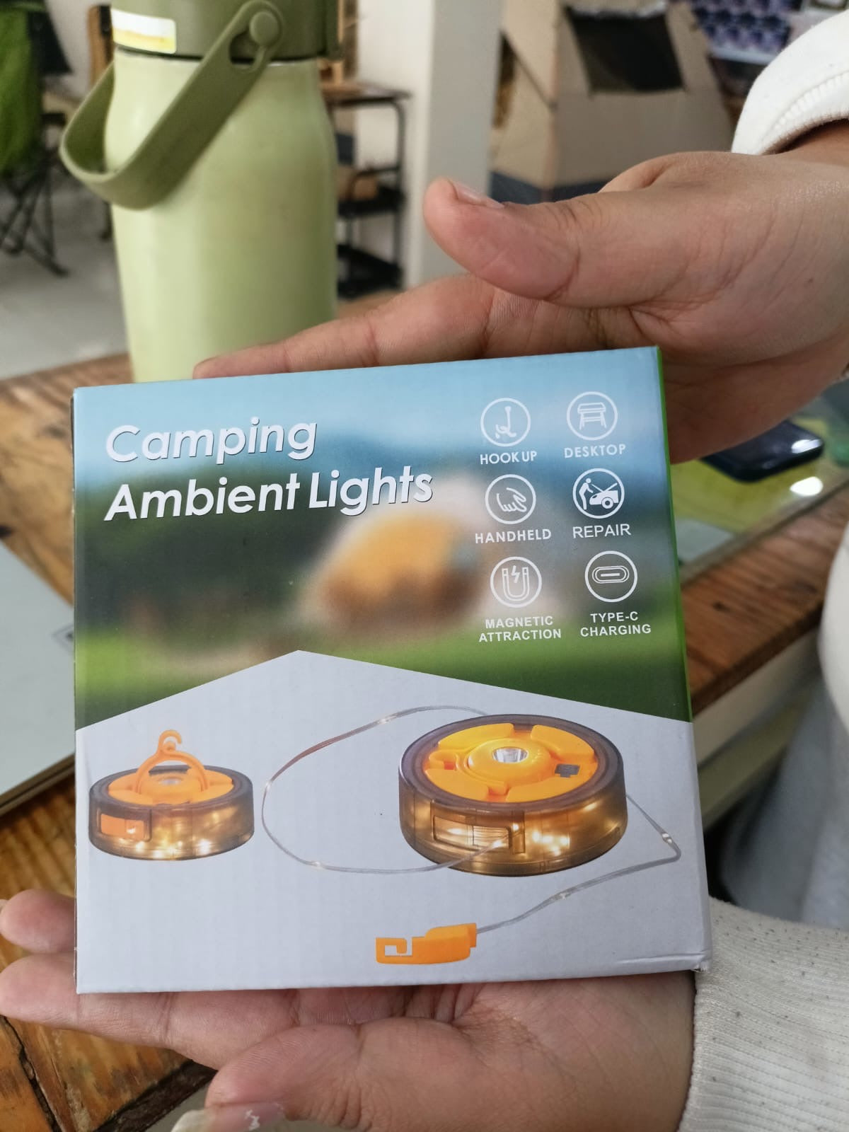 Camping Ambient LED String Lights 8 Meter Fairy Lights | Rotating Storage Waterproof USB Rechargeable Tent Decoration Light