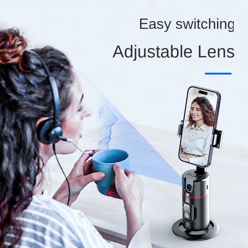 P02 AI Face Tracking Gimbal – Auto Tracking, 360° Rotation, Wireless Phone Stabilizer & Tripod for Solo Camping & Vlogging
