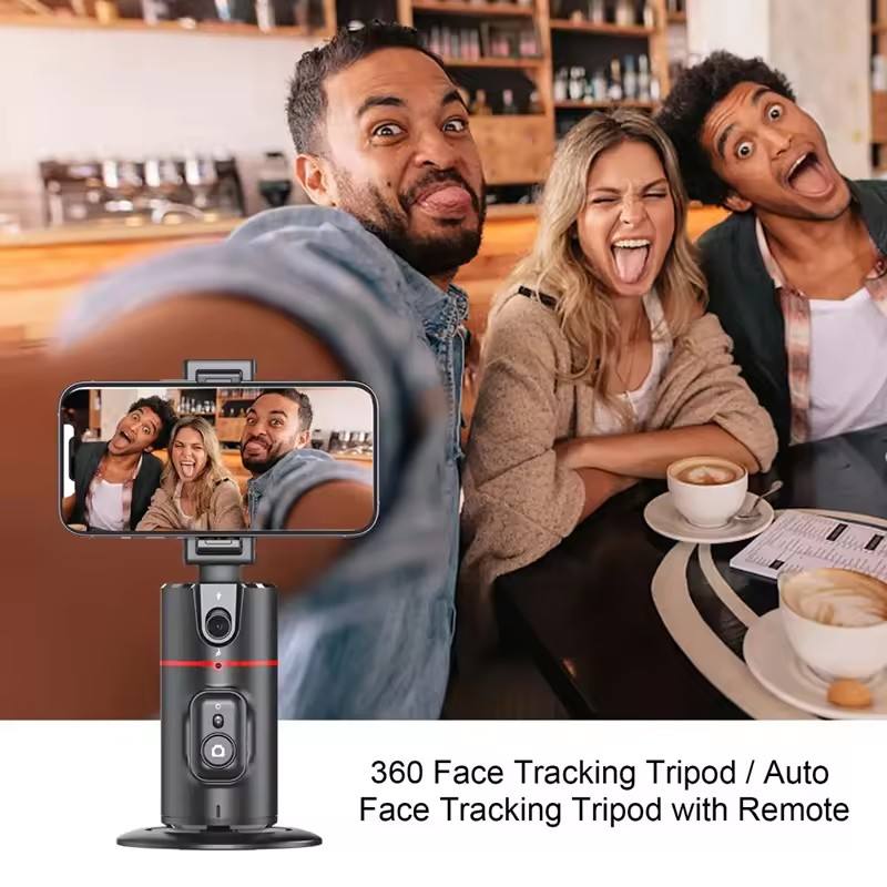 P02 AI Face Tracking Gimbal – Auto Tracking, 360° Rotation, Wireless Phone Stabilizer & Tripod for Solo Camping & Vlogging