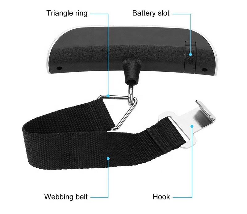 Portable Electronic Luggage Scale T-Shaped Travel Accessory 50 kg/110Lb Capacity With Hanging LCD Backlight Display Hook Weighing Scale For Travelers